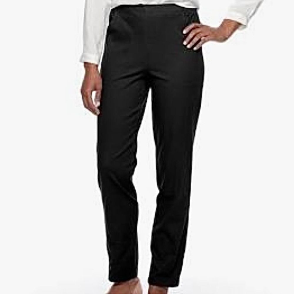 NWT‎ Croft & Barrow Black Stretch Pull-on Straight Pants SP